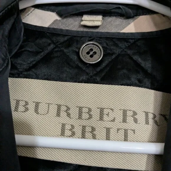 Burberry Brit black trench coat with removable shell size 2 or XS - Picture 3 of 7